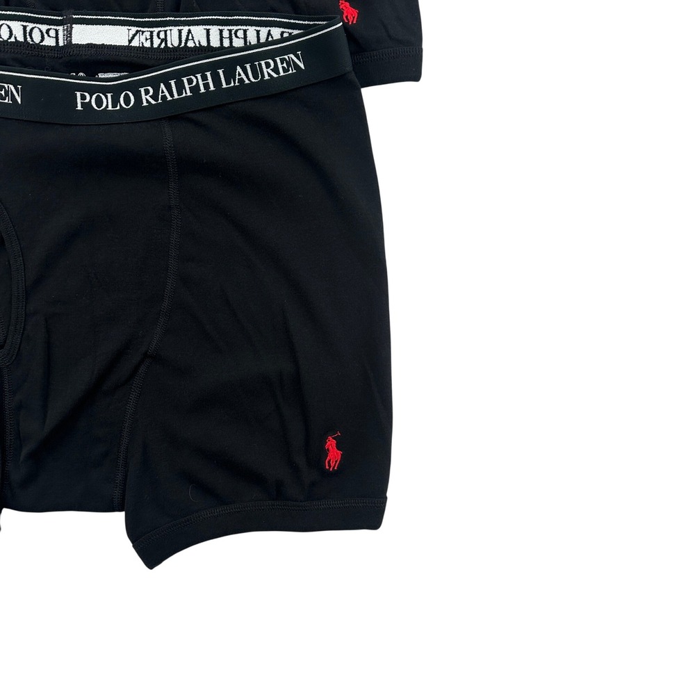 Polo Ralph Lauren Men 3 Pack Boxer Briefs Black Classic Fit XL Red Pony Logo NEW - Picture 3 of 7